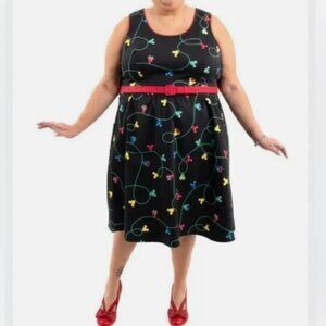 Disney Stitch Shoppe by Loungefly Dress 3X Mickey Mouse Holiday Lights No Belt